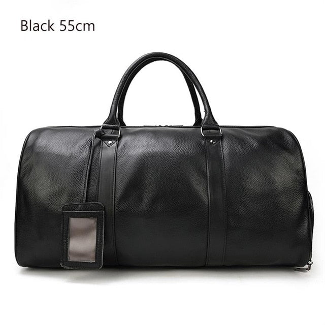 MAHEU Natural Cow Skin Travel Bags Waterproof Men's Leather Overnight Bags Hand Luggage Men Male Weekend Bag Business Man 55cm
