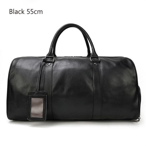 MAHEU Natural Cow Skin Travel Bags Waterproof Men's Leather Overnight Bags Hand Luggage Men Male Weekend Bag Business Man 55cm