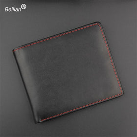 Beilian Small Vintage Wallet Brand High Quality PU Leather Black Men Wallets Short Thin Coin Purse Wallet Card Holder Wallets