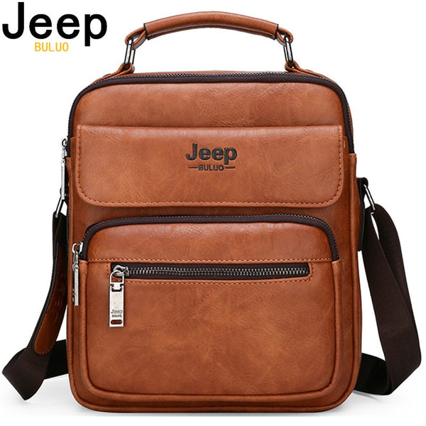 JEEP BULUO Big Size Men's Handbags Famous Brand Man Leather Crossbody Shoulder Messenger Bag For 9.7 inch iPad Casual Business