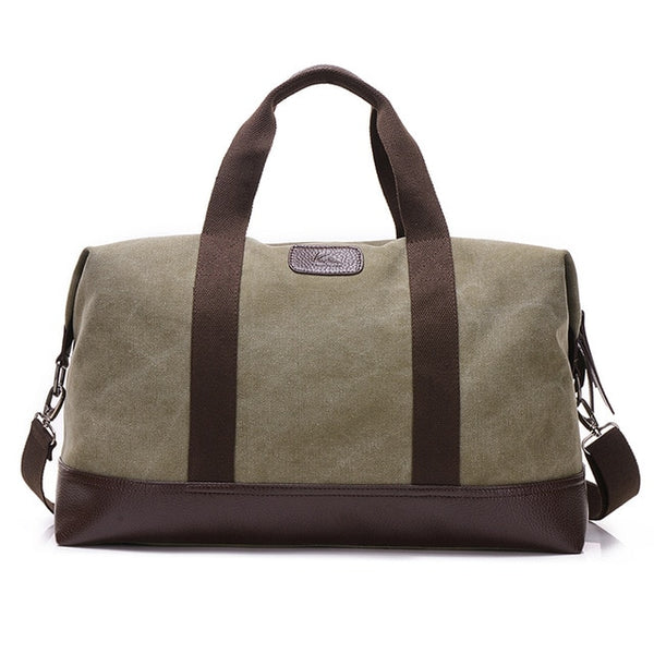 Canvas Leather Men Travel Bags Carry on Luggage Bags Men Duffel Bags Women Handbag Large Capacity Travel Tote Big Weekend Bag