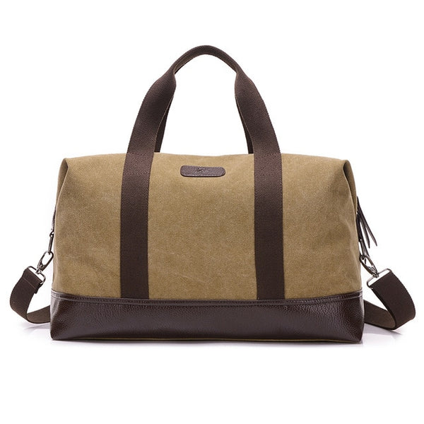 Canvas Leather Men Travel Bags Carry on Luggage Bags Men Duffel Bags Women Handbag Large Capacity Travel Tote Big Weekend Bag