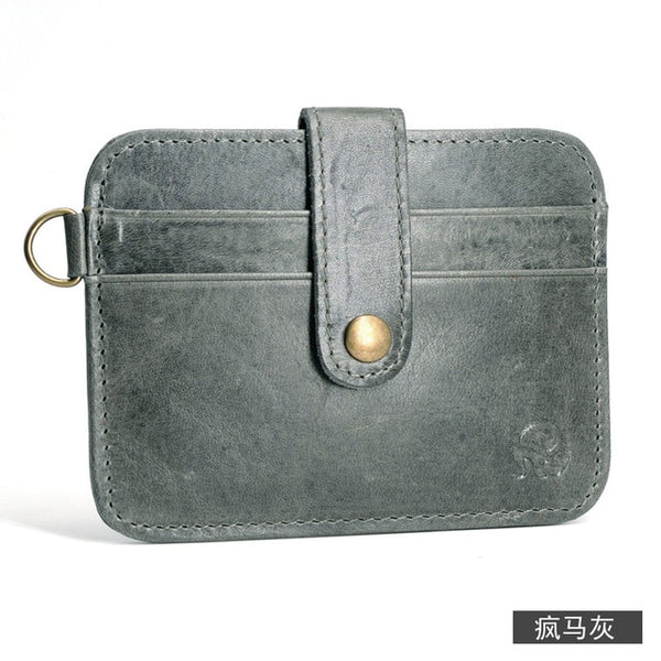 Mini wallets hasp small purse 100% real leather wallet men purses male clutch women crazy horse leather vintage style Thin