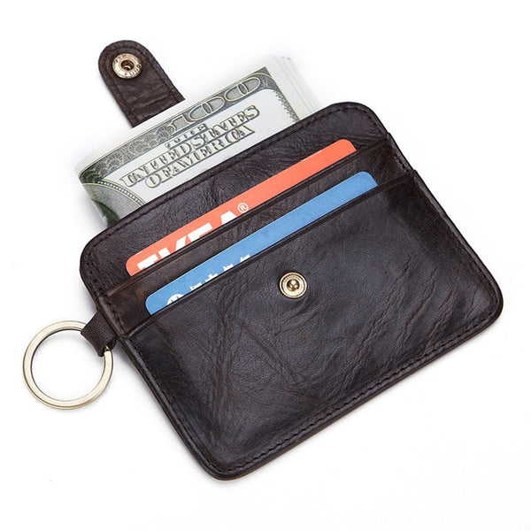 Mini wallets hasp small purse 100% real leather wallet men purses male clutch women crazy horse leather vintage style Thin