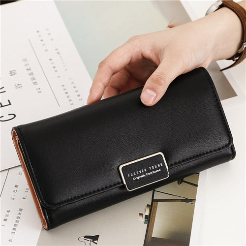 NEW Women's Wallet Ladies Leather Purses Hasp Clutch Long Zipper Phone Holder 2019 Female Wallets Coin Pocket Card Money HC132