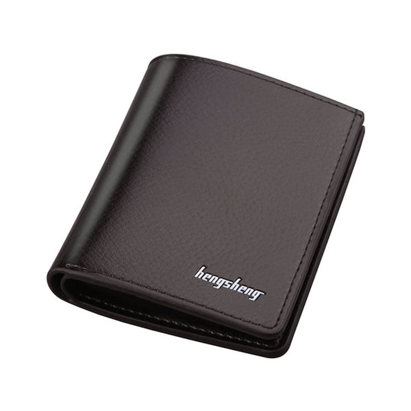 Casual Men's Short Wallets Solid Luxury Retro Wallet Men Genuine Leather Slim Purses Credit Card Holder Business purses male