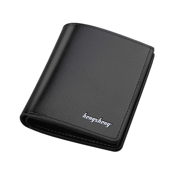 Casual Men's Short Wallets Solid Luxury Retro Wallet Men Genuine Leather Slim Purses Credit Card Holder Business purses male