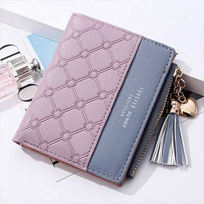 Tassel Leather Wallet Women Small Luxury Brand Famous Mini Women Wallets Ptgirl  Lovely Purse Female Small Wallet for Women Bag