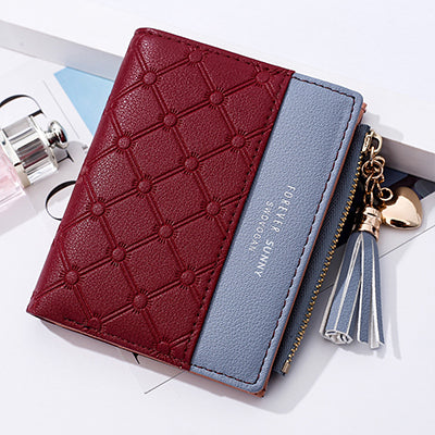 Tassel Leather Wallet Women Small Luxury Brand Famous Mini Women Wallets Ptgirl  Lovely Purse Female Small Wallet for Women Bag