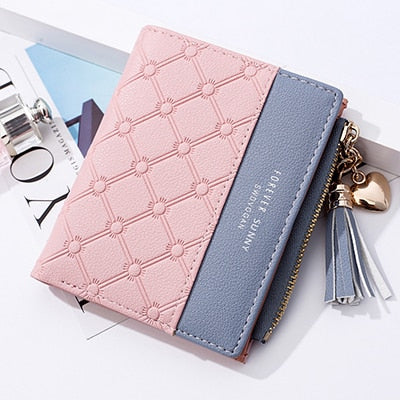 Tassel Leather Wallet Women Small Luxury Brand Famous Mini Women Wallets Ptgirl  Lovely Purse Female Small Wallet for Women Bag