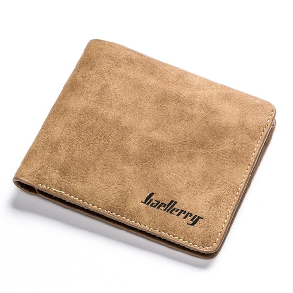 High quality men's retro matte PU leather men Wallets Wholesale short leather wallets card holders purse for men