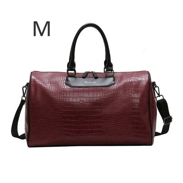 Women Travel Bag Alligator PU Leather Male Training Handbags Lady Travel Weekend Luggage Large Capacity Sac De Sport bag B109