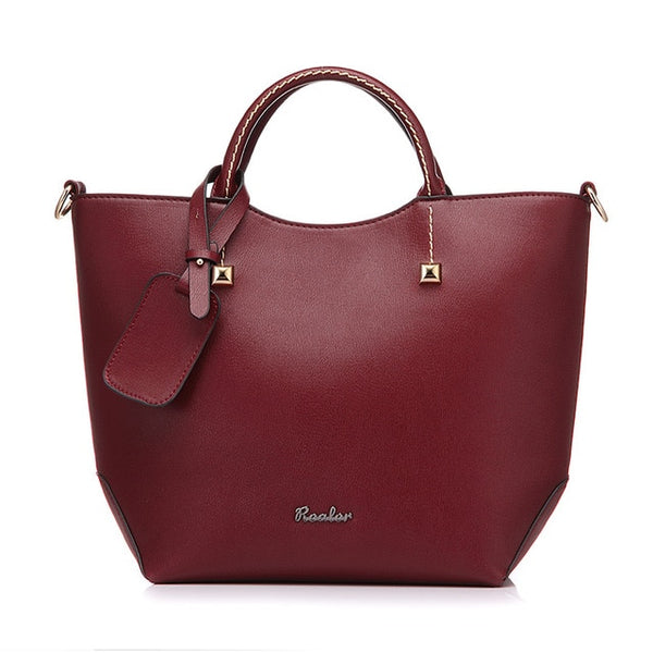 REALER handbag women large bucket shoulder crossbody bag female artificial leather ladies totes messenger top-handle bags soft