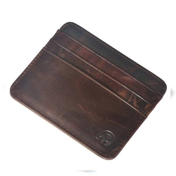 New Arrival Mini Wallets 12 Colours Ultra-thin Card Holder Mens Business Small Genuine Leather Purse Leather Card Case 6 Slots