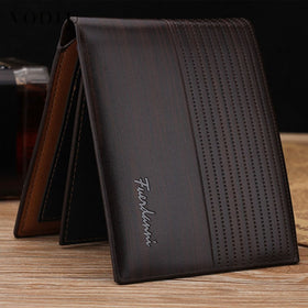 Men Leather Wallet Famous Brand Vintage Short Slim Coin Portomonee 2018 Male Purses Photo Cash Money Bag Credit Card Holder
