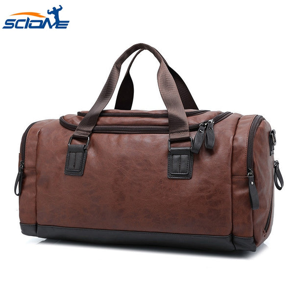 Portable Travel Tote Large Weekend Bag Crossbody Handbag Gym Bag Leather Sports Bags Big MenTraining Tas for Shoes Lady Fitness