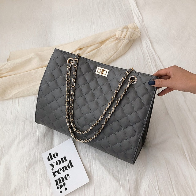 Luxury Handbags Women Bags Designer Leather Chain Large Shoulder Bags Tote Hand Bag Fashion Crossbody Bags For Women 2019 White