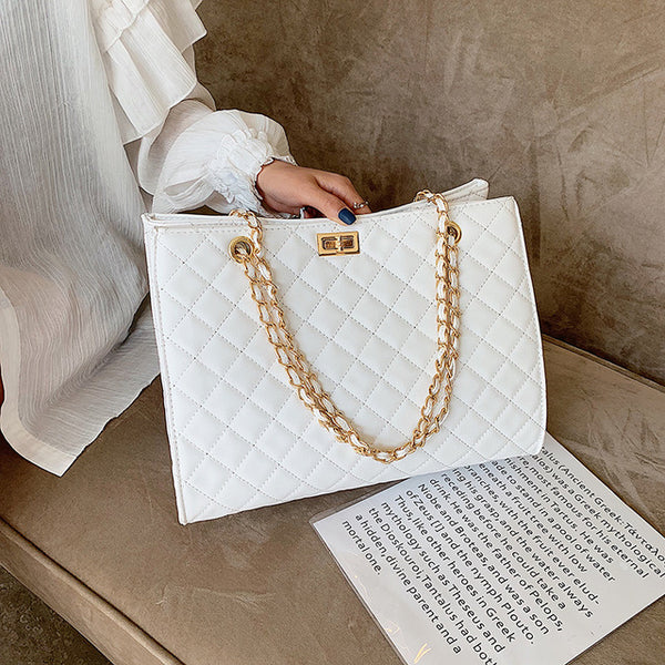 Luxury Handbags Women Bags Designer Leather Chain Large Shoulder Bags Tote Hand Bag Fashion Crossbody Bags For Women 2019 White